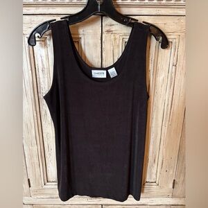 Chico’s Travelers Sleeveless Tank Top WRINKLE FREE- Brown - size 8-10